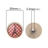 Picture of Plastic & Natural Wood Sewing Shank Buttons Round Multicolor Eiffel Tower Lattice Pattern 25mm(1") Dia, 20 PCs