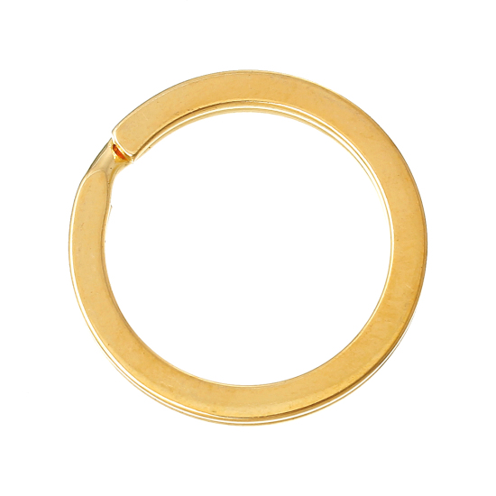 Image de Porte-Clés en Alliage de fer Annulaire Doré Dia. 25mm, 20 Pcs