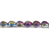 Picture of Glass Loose Beads Teardrop Purple AB Rainbow Color Aurora Borealis Plated Faceted About 17mm x 14mm, Hole: Approx 1.3mm, 10 PCs
