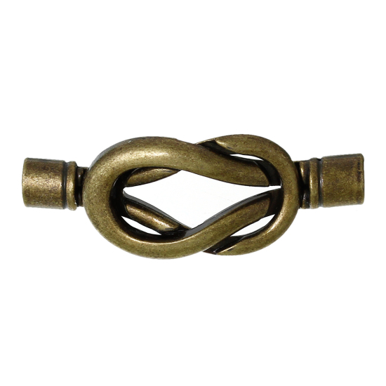 Image de Fermoir Magnétique en Alliage de Zinc Nœuds Papillon Bronze Antique (Approprié à Cordon 5mm Dia) 4.7cm x 1.8cm, 2 Kits