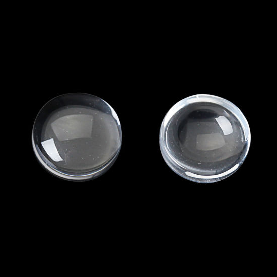 Image de Cabochons Dôme en Verre Rond Blanc 8mm Dia, 20 Pcs
