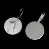 Picture of 4 PCs Brass Cabochon Settings Lever Back Clips Earrings Findings Disc Silver Plated (Fits 20mm Dia.) 3.4cm x2.1cm(1 3/8" x 7/8") - 3.3cm x2.1cm(1 2/8" x 7/8")