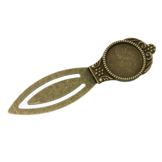 Image de Marque-Pages en Alliage de Zinc Forme Rond Bronze Antique 8cm x 22mm, 5 Pcs