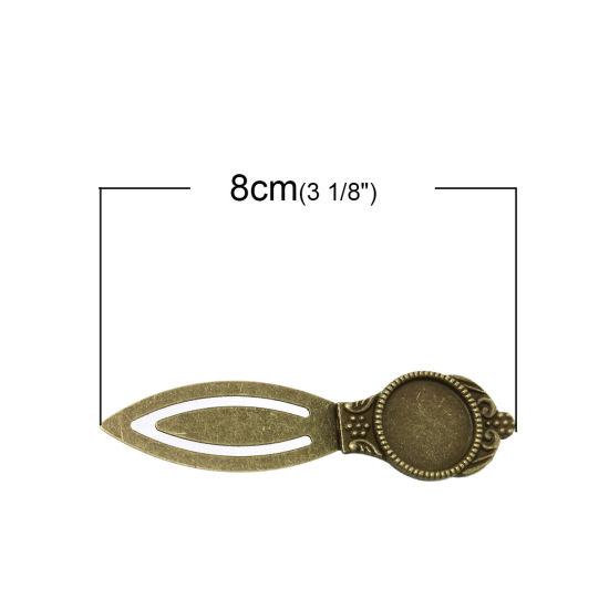 Image de Marque-Pages en Alliage de Zinc Forme Rond Bronze Antique 8cm x 22mm, 5 Pcs