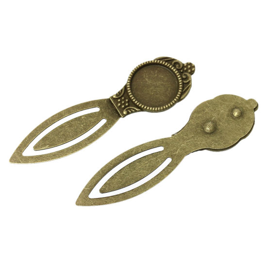 Image de Marque-Pages en Alliage de Zinc Forme Rond Bronze Antique 8cm x 22mm, 5 Pcs