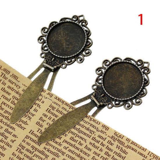 Image de Marque-Pages en Alliage de Zinc Forme Rond Bronze Antique 8cm x 22mm, 5 Pcs