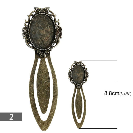 Image de Marque-Pages en Alliage de Zinc Forme Rond Bronze Antique 8cm x 22mm, 5 Pcs
