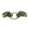Picture of Zinc Based Alloy Hook Clasps Leopard head Antique Bronze (Fits 8mm Cord) 6.1cm x2.5cm, 2 Sets