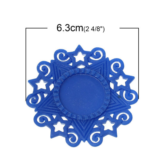 Picture of Resin Embellishments Star At Random Mixed Cabochon Settings (Fits 26mm Dia) 6.3cm(2 4/8") x 6.3cm(2 4/8"), 10 PCs