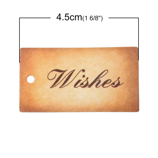 紙 値札 煙黄色 レタリングパターン 4.5cm x 2.5cm、 100 個 の画像