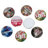 Picture of Glass Dome Seals Cabochons Round Flatback At Random Mixed Message Pattern 20mm( 6/8") Dia, 30 PCs