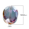 Picture of Crystal Glass Loose Beads Oval Purple & Green Faceted Transparent About 12mm x 9mm, Hole: Approx 0.9mm, 10 PCs
