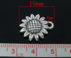 Picture of Acrylic Charms Sunflower Silver Tone Dot Pattern 19mm x 16mm, 100 PCs