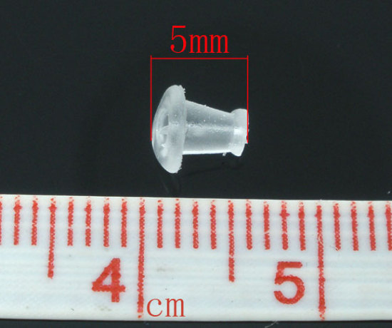 Picture of Rubber Ear Nuts Post Stopper Earring Findings Clear 5x5mm, 1000 PCs