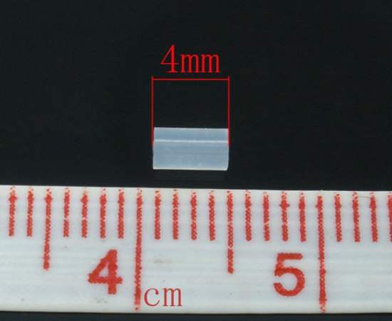 Picture of Silicone Ear Nuts Post Stopper Earring Findings Cylinder White 4mm x 2mm, 1000 PCs