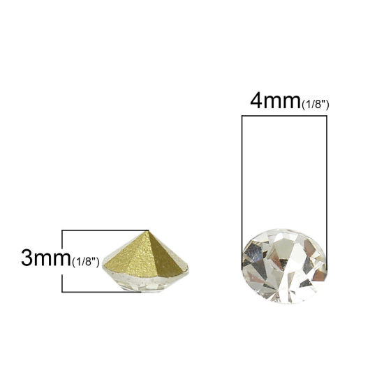 ラインストーン 円錐 クリア色 ss16 4mm x 3mm、 1 パック(1000PCs) の画像
