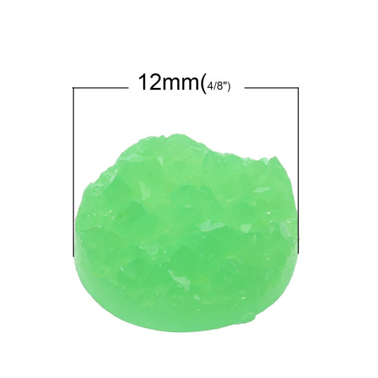 Image de Cabochon Dôme en Résine Rond Vert 12mm Dia, 50 Pcs