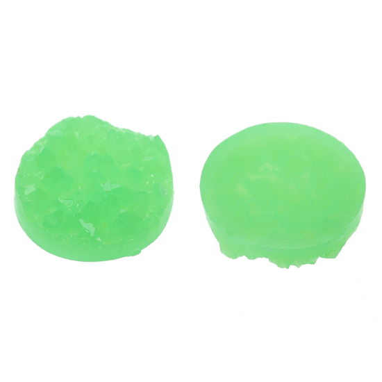Image de Cabochon Dôme en Résine Rond Vert 12mm Dia, 50 Pcs