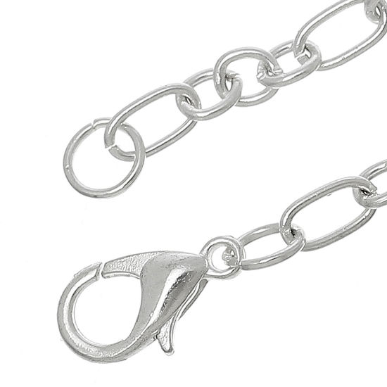 Image de Bracelets en Alliage de Zinc Argenté 20.0cm Long/Enfliade, 1 Plaque (Environ 12 PCs/Plaque)