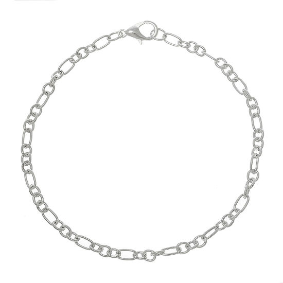 Image de Bracelets en Alliage de Zinc Argenté 20.0cm Long/Enfliade, 1 Plaque (Environ 12 PCs/Plaque)