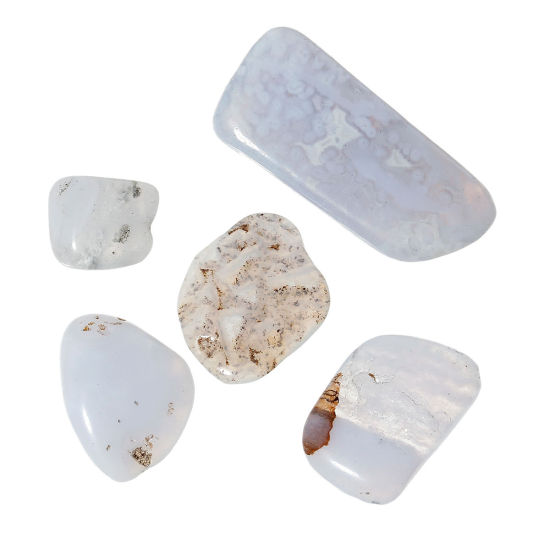 Image de (Classement C) Agate ( Naturel) Perles Irrégulier Sans Trou Mauve 4.1cm x 1.3cm - 11mm x 10mm, 100 Grammes