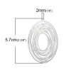 Picture of 304 Stainless Steel Filigree Stamping Pendants Oval Silver Tone Circle Carved Hollow 57mm(2 2/8") x 40mm(1 5/8"), 10 PCs