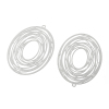 Picture of 304 Stainless Steel Filigree Stamping Pendants Oval Silver Tone Circle Carved Hollow 57mm(2 2/8") x 40mm(1 5/8"), 10 PCs