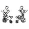 Picture of Zinc Metal Alloy Charm Pendants Baby Carriage Antique Silver Color 19mm(6/8") x 14mm(4/8"), 30 PCs