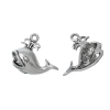 Picture of Zinc Metal Alloy Charm Pendants Whale Animal Antique Silver Color 26mm(1") x 22mm( 7/8"), 20 PCs