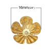 Picture of Brass Beads Caps Flower Brass Color (Fits 10mm Beads) 16mm( 5/8") x 16mm( 5/8"), 2 PCs