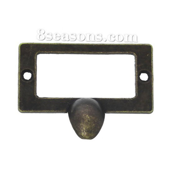 Image de 5 Pcs Poignée pour Boîte Tiroir Porte tirage Meuble en Alliage de Zinc Rectangle Bronze Antique 54mm x 34mm 