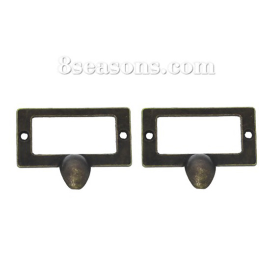 Image de 5 Pcs Poignée pour Boîte Tiroir Porte tirage Meuble en Alliage de Zinc Rectangle Bronze Antique 54mm x 34mm 
