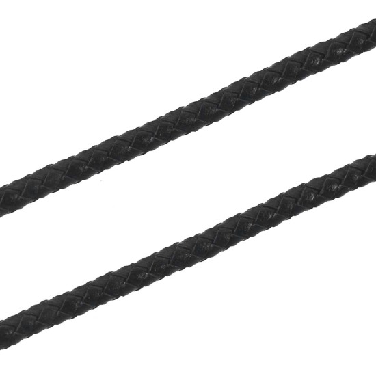 Bild von Echt Leder Schnur Schwarz 5.5mm, 2 Meter