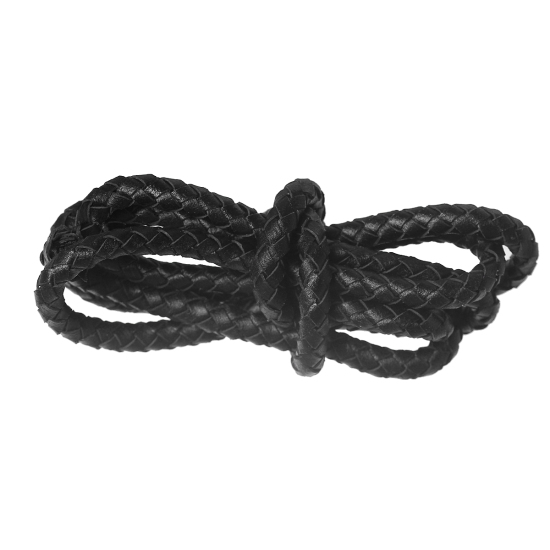Bild von Echt Leder Schnur Schwarz 5.5mm, 2 Meter