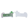 Picture of Natural Wood Sewing Buttons Scrapbooking Cowboy Dachshund Dog Animal Green 2 Holes Stripe Pattern 46mm(1 6/8") x 23mm( 7/8"), 50 PCs