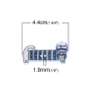Picture of Natural Wood Sewing Buttons Scrapbooking Hip Hop Dachshund Dog Animal Blue 2 Holes Stripe Pattern 44mm(1 6/8") x 22mm( 7/8"), 50 PCs