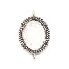 Imagen de Zinc Based Alloy Cabochon Settings Connectors Findings Oval Antique Silver Color (Fits 24mmx18mm) 41mm x 25mm, 5 PCs