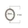 Imagen de Zinc Based Alloy Cabochon Settings Connectors Findings Oval Antique Silver Color (Fits 24mmx18mm) 41mm x 25mm, 5 PCs