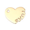 Picture of Zinc Based Alloy Valentine's Day Charms Heart Gold Plated Message " LOVE " 17mm x 14mm, 10 PCs