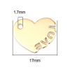 Picture of Zinc Based Alloy Valentine's Day Charms Heart Gold Plated Message " LOVE " 17mm x 14mm, 10 PCs