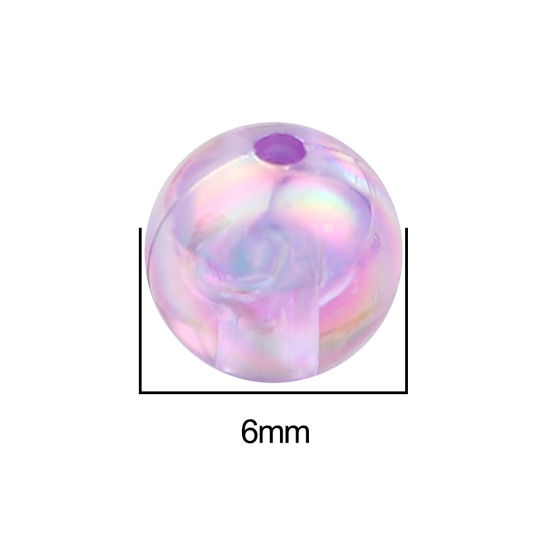 アクリル ビーズ 円形 ランダムな色 ABカラー 約 6mm 直径、 穴：約 1.6mm、 1000 個 の画像