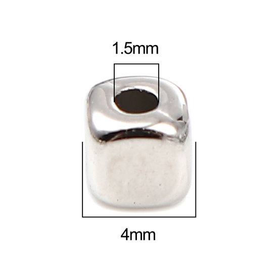 Image de CCB Plastic Beads Square About 4mm x 4mm, Hole: Approx 1.5mm, 1 Packet (Approx 300 PCs/Packet)
