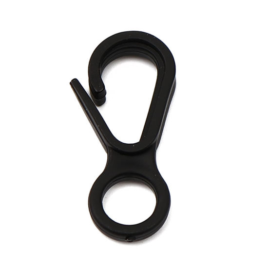 Image de Fermoir Mousqueton en Plastique Noir 33mm x 15mm, 100 Pcs