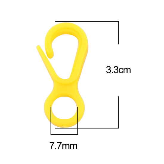 Image de Fermoir Mousqueton en Plastique Orange 33mm x 15mm, 100 Pcs