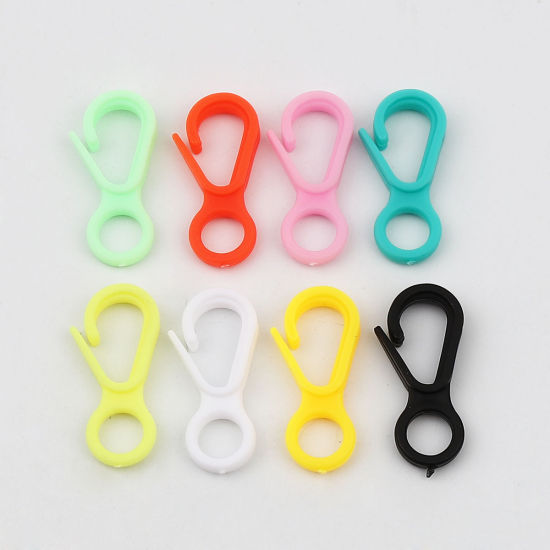 Image de Fermoir Mousqueton en Plastique Orange 33mm x 15mm, 100 Pcs