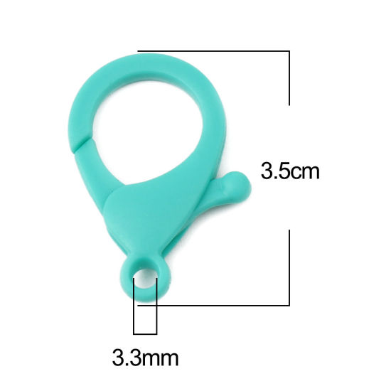 Image de Fermoir Mousqueton en Plastique Vert 35mm x 25mm, 30 Pcs