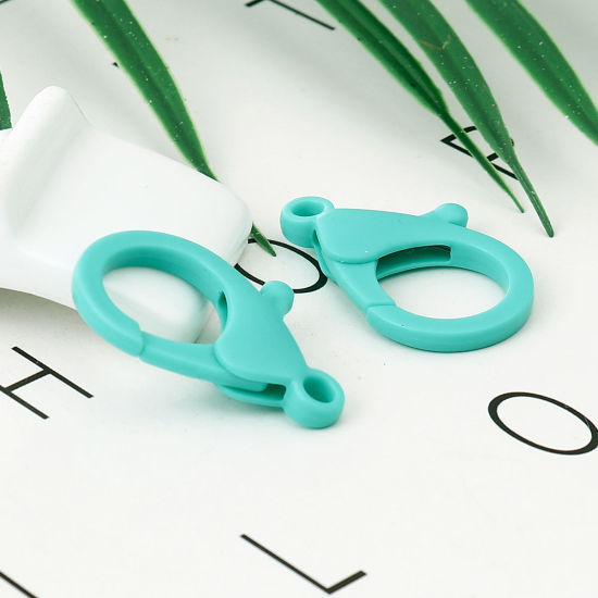 Image de Fermoir Mousqueton en Plastique Vert 35mm x 25mm, 30 Pcs