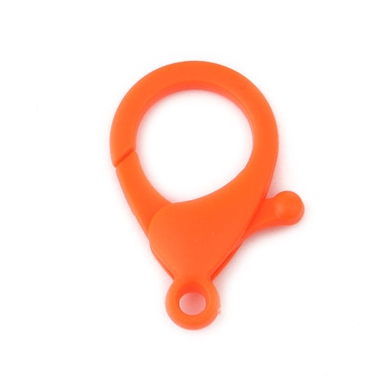 Image de Fermoir Mousqueton en Plastique Rouge Orangé 35mm x 25mm, 30 Pcs