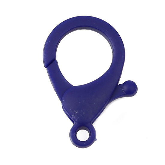 Image de Fermoir Mousqueton en Plastique Bleu Foncé 35mm x 25mm, 30 Pcs