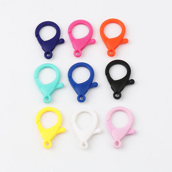 Image de Fermoir Mousqueton en Plastique Couleur au Hasard 35mm x 25mm, 30 Pcs